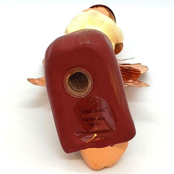 Gentle Souls Handcrafted 2006 The Blessing Copper Winged Angel Figurine - Picture 9 of 10